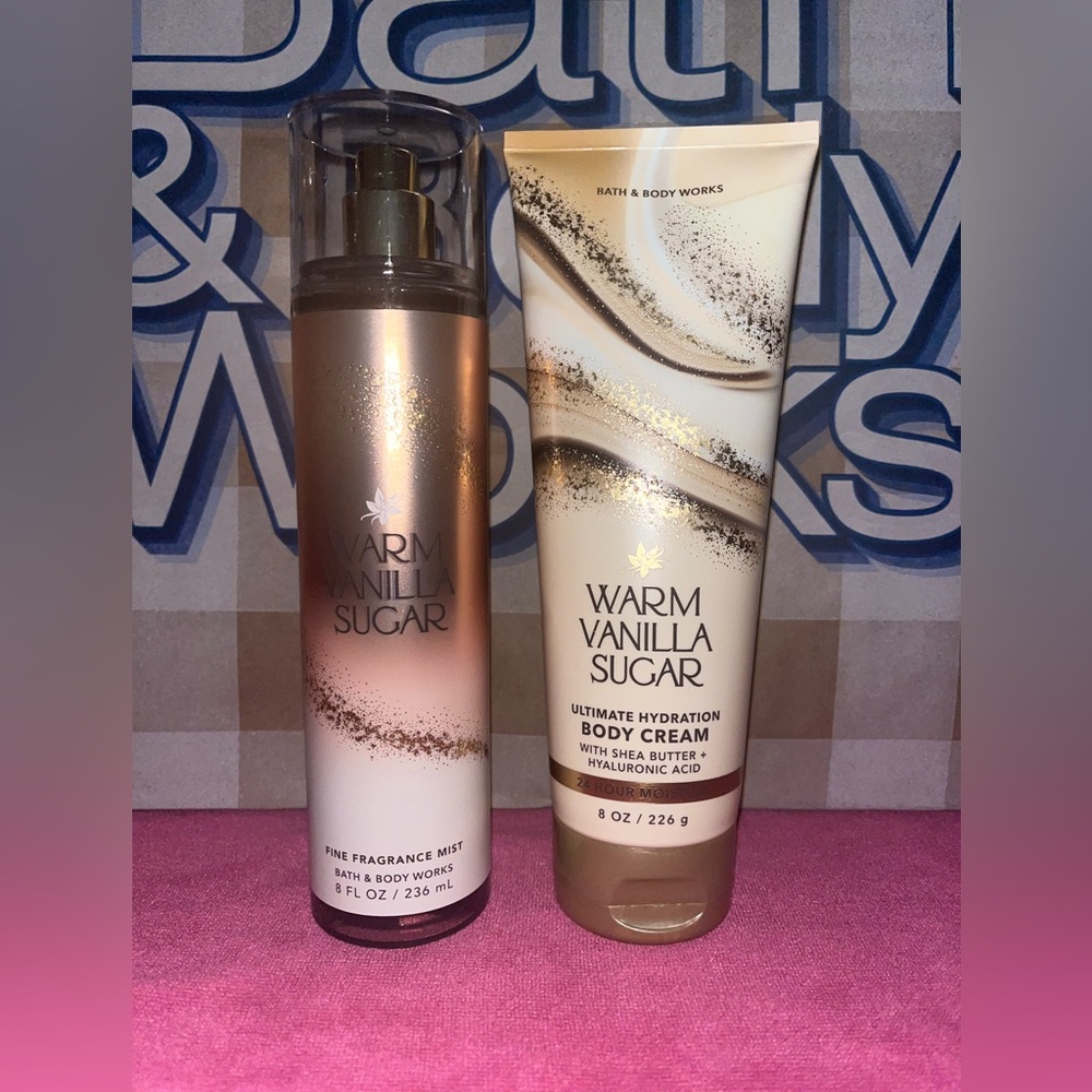 🌺Bath & Body Works Warm Vanilla Sugar Body Cream and Mist Set